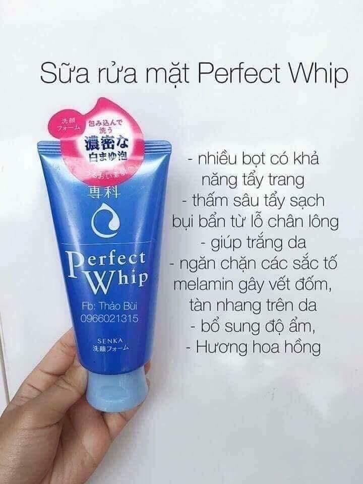 Sữa Rửa Mặt Senka Tạo Bọt Chiết Xuất Tơ Tằm Trắng 120g Perfect Whip Facial Foam Wash
